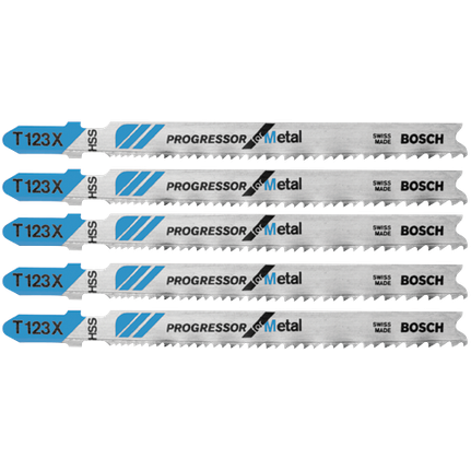 Lames de scie sauteuse à pied en T Progressor for Metal de 4 po à 10-24 dpp à pas croissant, 5 pièces