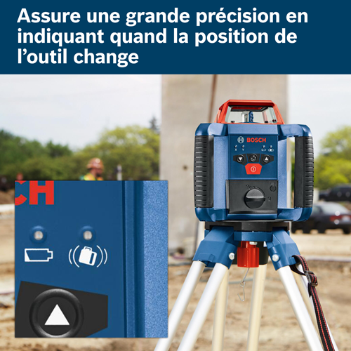 Garantit la précision en indiquant les changements de position de l'outil ; outil de nivellement Bosch.