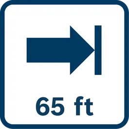 Outils de mesure icône positive pour le web : Portée de travail de 65 pieds