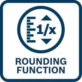 Outils de mesure icône positive pour le web : Fonction d’arrondi GLM