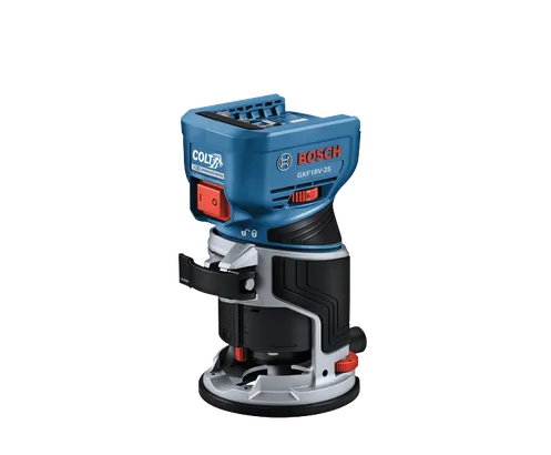 Bosch COLT GKF18V-25 défonceuse sans fil à moteur sans balais, avec interrupteur et réglage de la vitesse.