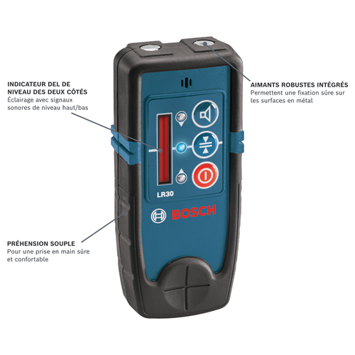 Image de présentation du récepteur laser rotatif à faisceau rouge modèle LR30.