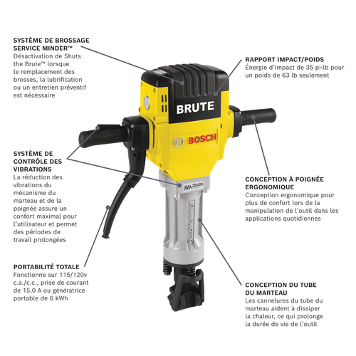 Marteau perforateur modèle BH2760VC vue en rotation.