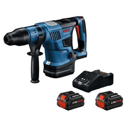 Perfeito. Aqui está a tradução:

Perceuse à percussion Bosch GBH18V-36C, Turbo Brushless, avec Boschhammer, batteries CORE18V 8Ah et chargeur ACTIVE AIR COOLING.