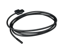 Câble noir flexible avec connecteur et embout.