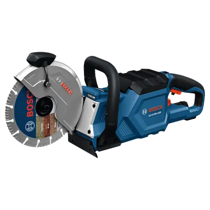 Bosch GCS18V-230, outil électroportatif bleu et noir avec une lame circulaire marquée "Bosch"