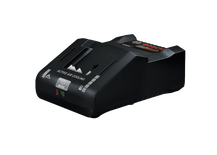 Chargeur Bosch AMPShare avec texte "TURBO" et "ACTIVE AIR COOLING", avec voyants indicateurs d'alimentation et de mode.