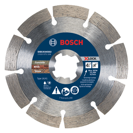Disque à couronne segmentée premium X-LOCK® de 4-1/2 po pour les coupes grossières