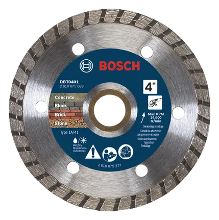 Disque diamanté premium à couronne turbo de 4 po pour des coupes nettes