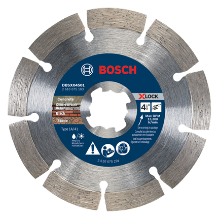 Disque diamanté X-LOCK Xtreme de 4-1/2 po à couronne de coupe segmentée
