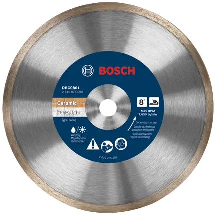 Disque diamanté à couronne continue de 8 po pour des coupes précises