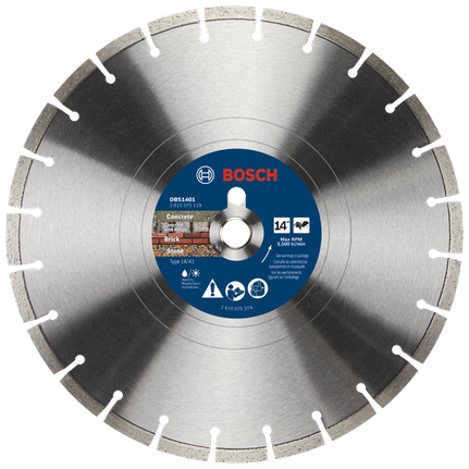 Disque diamanté à couronne segmentée de 14 po pour coupes grossières