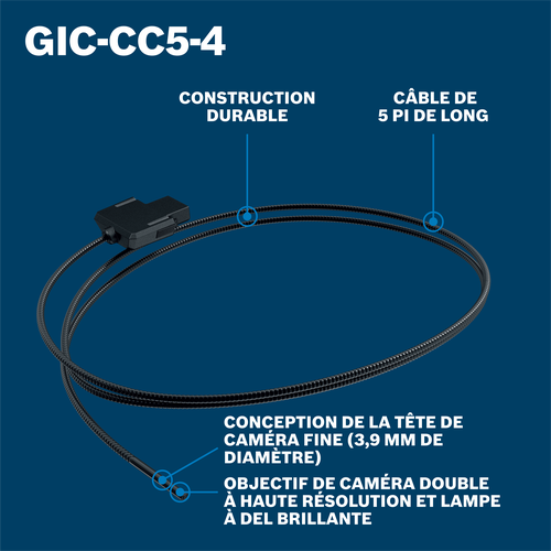 Bosch 5ft inspection camera cable product image on walkaround view.