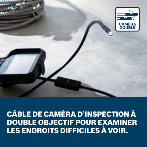 Bosch GIC-CC5-8D inspection camera cable feature claim in french.