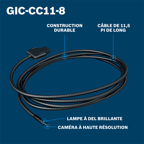Bosch GIC-CC11-8 inspection camera walkaround in french.