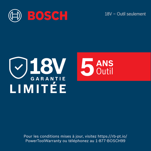 Image informative de badge de garantie 5 ans Bosch.