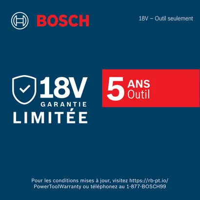 Image informative de badge de garantie 5 ans Bosch.