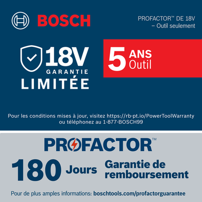 Image informative de badge de garantie 5 ans profactor Bosch.