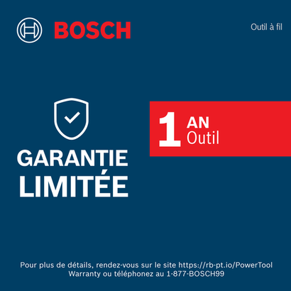 Bosch 1 year warranty badge informative image.