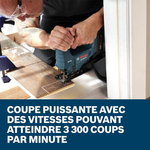 Bosch jig saw model GST18V-37N application images showcasing the main features of the tool.