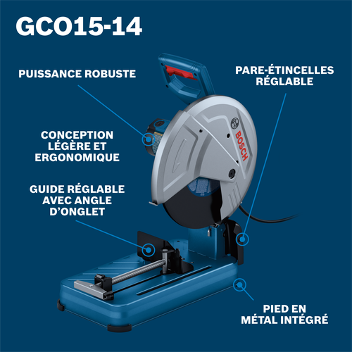 Bosch cut off saw GCO15-14 product image on walkaround view.