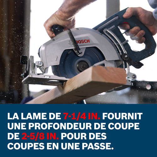 Bosch circular saw product application images showcasing the main features of the tool.