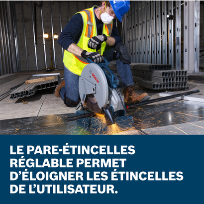 Bosch GCO15-14 cut off saw application images showcasing the main features of the tool.