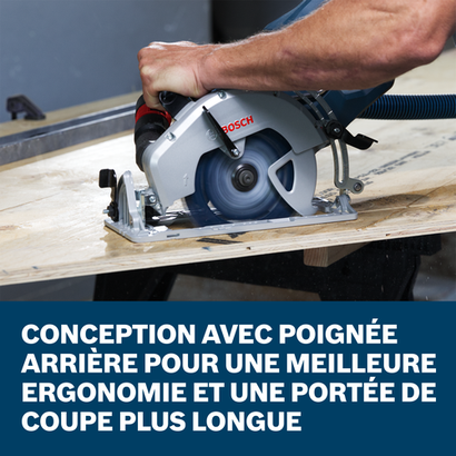 Bosch circular saw GKW18V-26N application images showcasing the main features of the tool.