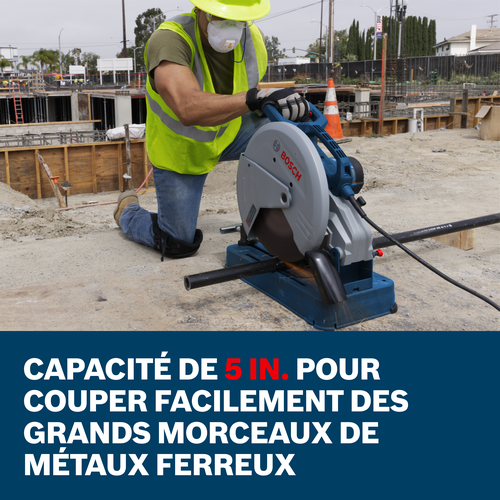 Bosch GCO15-14 cut off saw application images showcasing the main features of the tool.