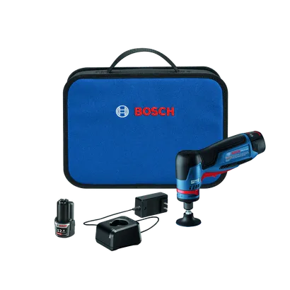 Bosch GWG12V-20S, set de meuleuse d'angle 12V, et batterie Li-Ion 12V 3.0Ah avec chargeur et coffret.