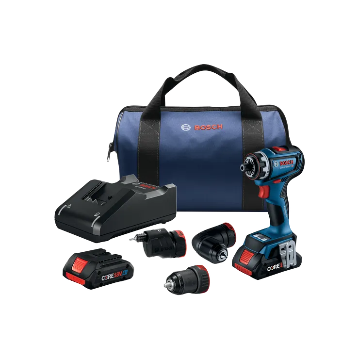 Bosch GSE18V-800FCB24 : kit perceuse-visseuse sans fil avec perceuse-visseuse, 3 embouts, batterie, chargeur et sac.