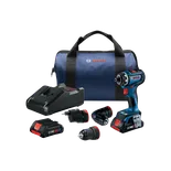 Bosch GSE18V-800FCB24 : kit perceuse-visseuse sans fil avec perceuse-visseuse, 3 embouts, batterie, chargeur et sac.