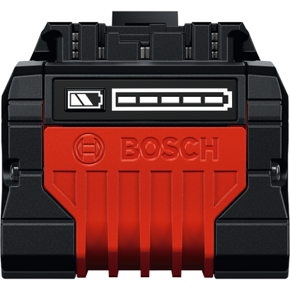 Image produit de la batterie High Power Bosch EXBA18V-80 EXPERT 18 V lithium-ion 8 Ah, vue de dos sur fond blanc.