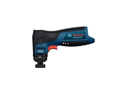Ponceuse automobile sans fil Bosch GSS12V-32 12 V, en vue produit sur fond blanc.