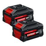 Batterie Bosch EXBA18V-60-2PK EXPERT 18 V lithium-ion 6 Ah haute puissance, lot de 2, en image produit dynamique.