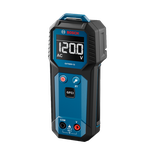 Image produit du testeur de tension par contact Bosch GVT600-13 avec écran allumé sur fond blanc.