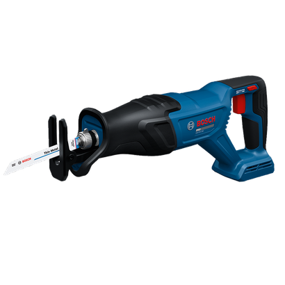 Image produit dynamique de la scie alternative Bosch GSA18V-280N 18 V de 1-1/8 po sur fond blanc.