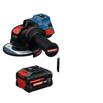 Image produit dynamique de l’ensemble rectifieuse angulaire EXPERT Bosch EXWS18V-15SB18X 18 V de 5 – 6 po avec interrupteur coulissant.