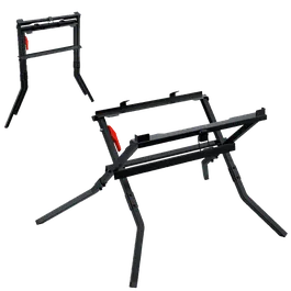 Image produit dynamique du support de scie à table pliant Bosch GTA571 sur fond blanc.