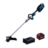 The Bosch GRT18V-40N18X 18V String Trimmer Kit w/ 8Ah Battery & 12V/18V Charger in the product image dynamic.