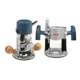 Product Image Dynamic of Bosch 1617EVSPK 2.25 HP VS Router Combo Kit on a white background.