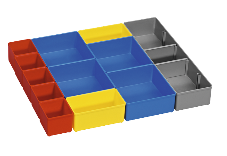 Product Image Dynamic of Bosch ORG53-12 12 piece Organizer Insert Set on a white background.