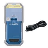 Image dynamique de la batterie lithium-ion Bosch GLM-BAT/GBA37V10 3,7 V 1,0 Ah sur fond blanc.
