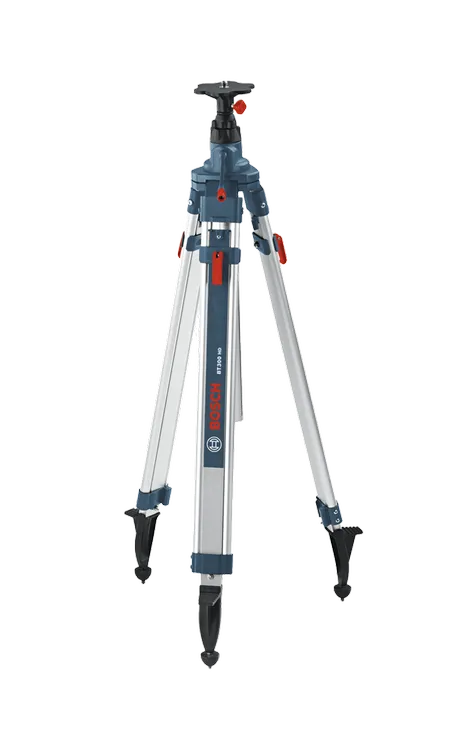 Product Image Dynamic of Bosch BT300 HD 110 In. Heavy-Duty Aluminum Elevator Tripod on a white background.