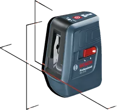 Product Image Dynamic of Bosch GLL 3-15 Self-Leveling Three-Line Laser on a white background.
