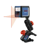 Product Image Dynamic of Bosch GLL25-10 Self-Leveling Cross-Line Laser and MM2 on a white background.
