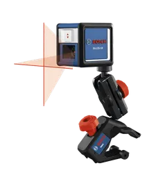 Product Image Dynamic of Bosch GLL25-10 Self-Leveling Cross-Line Laser and MM2 on a white background.