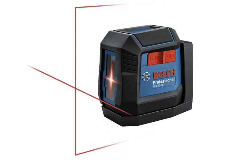 Product Image Dynamic of Bosch GLL50-20 Self-Leveling Cross-Line Laser on a white background.