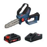 The Bosch GKE18V-20N14X 18V Cordless Pruning Saw Kit on the product image dynamic view.