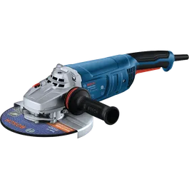 Bosch GWS22-230J 9 In. Angle Grinder shown in a dynamic view on white background.